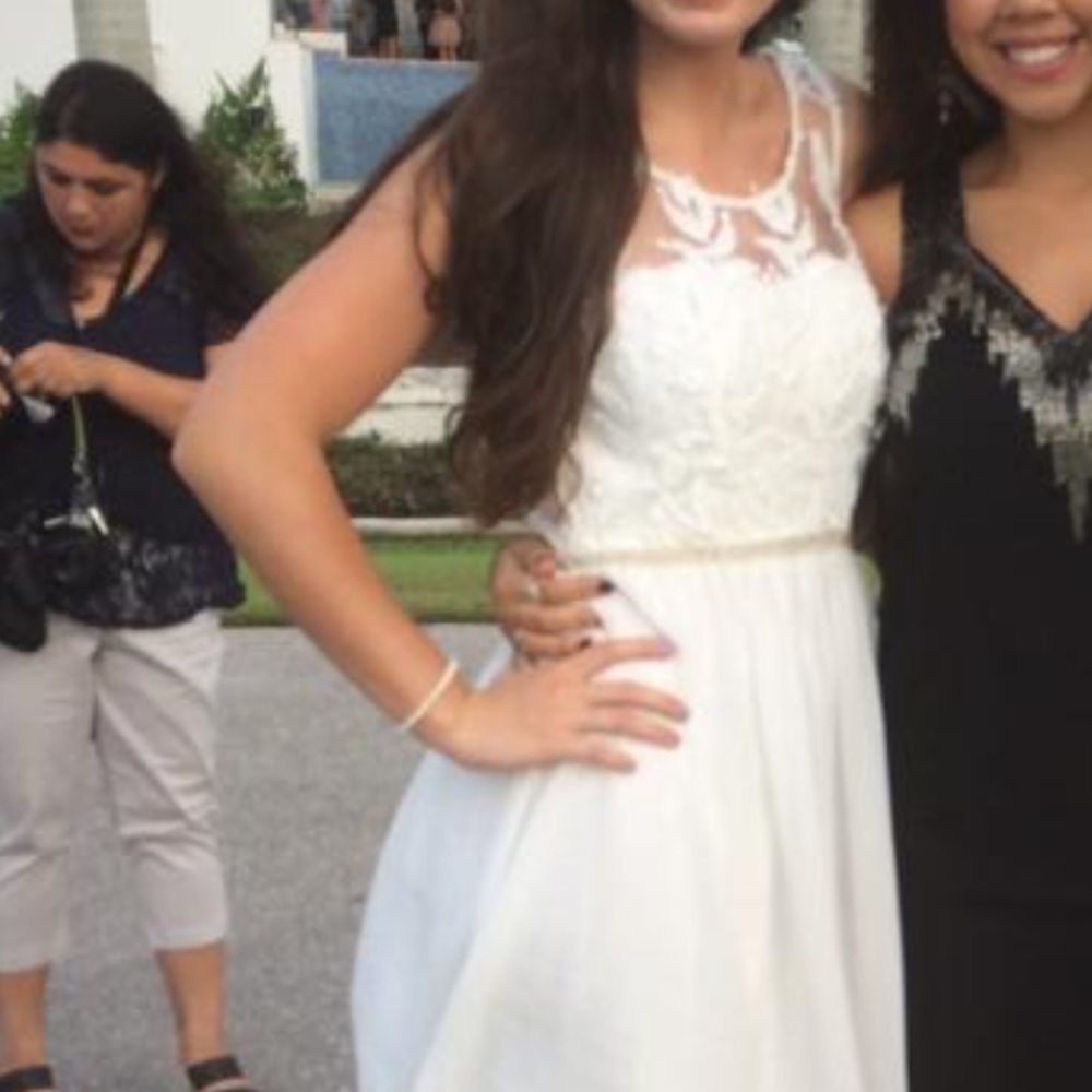 White detailed dress